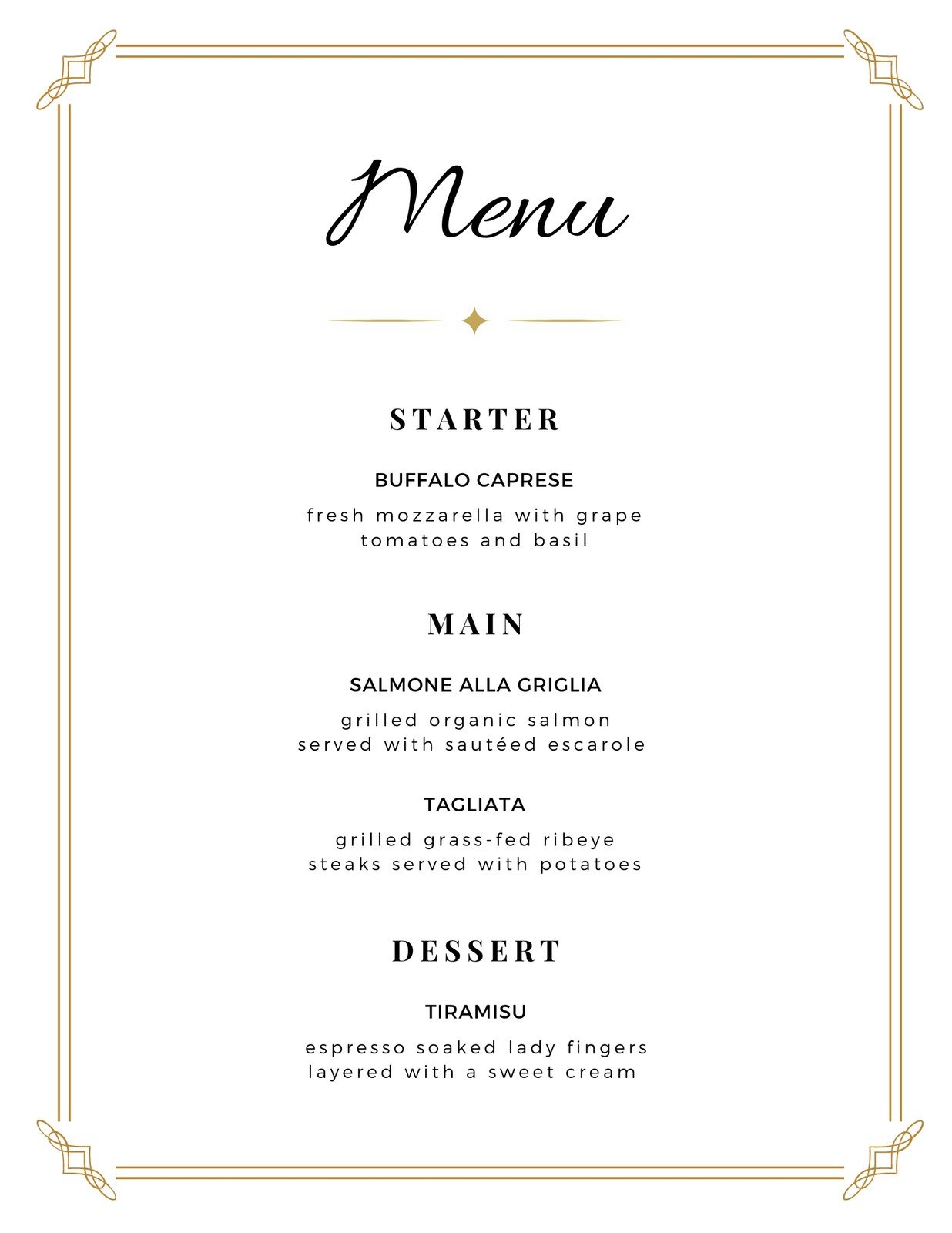 Free printable, customizable wedding menu templates  Canva With Wedding Menu Choice Template