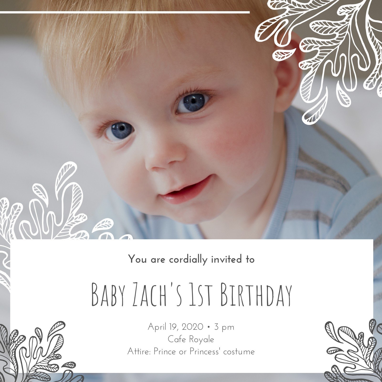 Free, printable, customizable 1st birthday invitation templates Canva