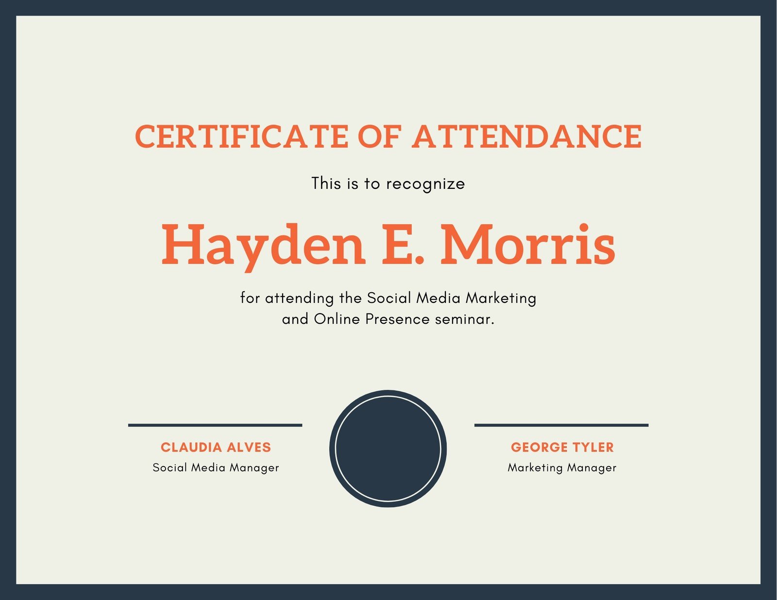 Customize 22+ Attendance Certificates Templates Online - Canva With Regard To Conference Certificate Of Attendance Template