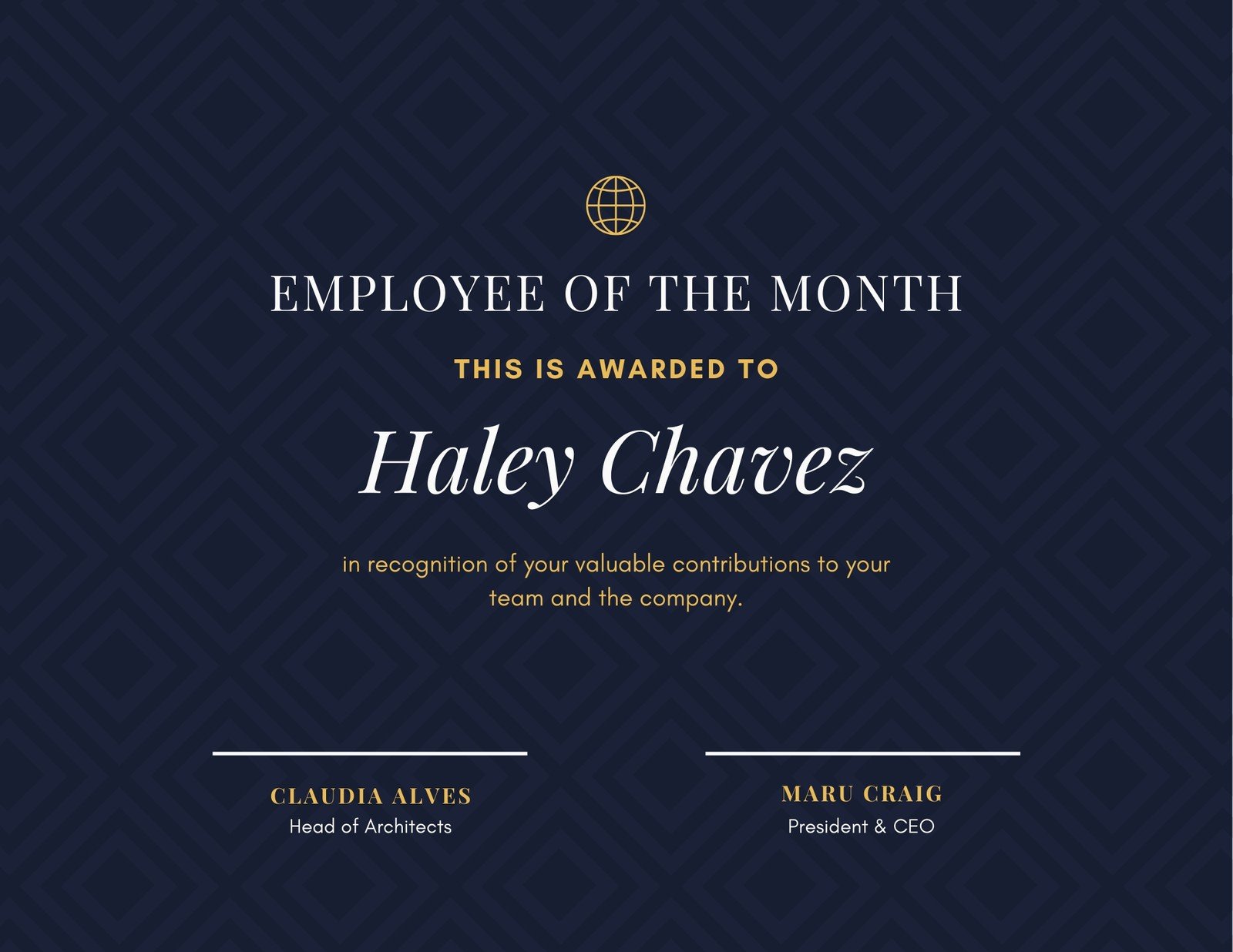 Free printable employee of the month certificate templates  Canva For Employee Of The Month Certificate Template With Picture