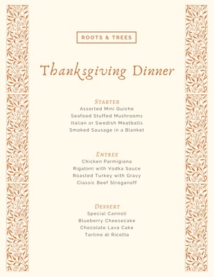 Free Printable Customizable Thanksgiving Menu Templates Canva
