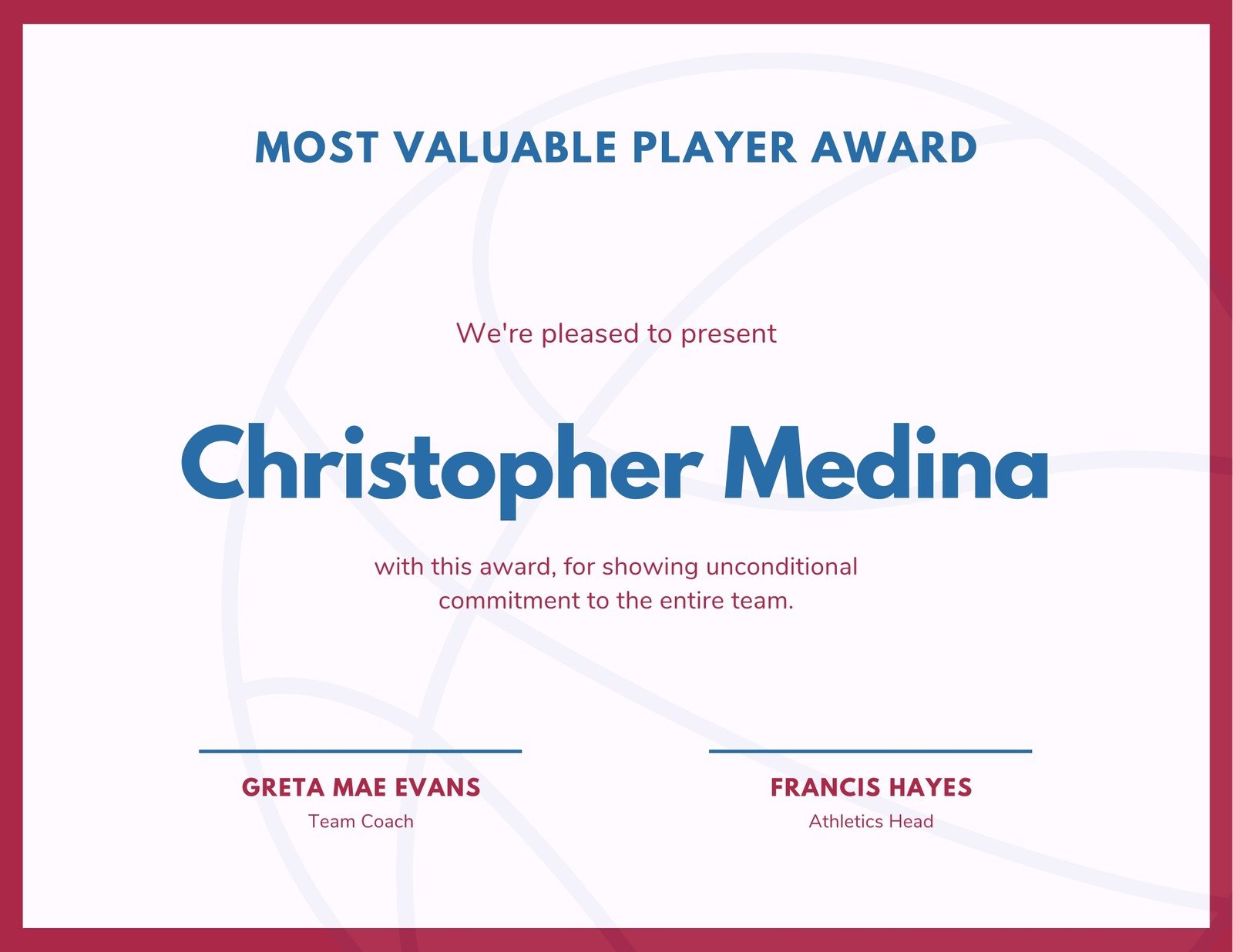 certificate-for-basketball-most-valuable-player-vector-image