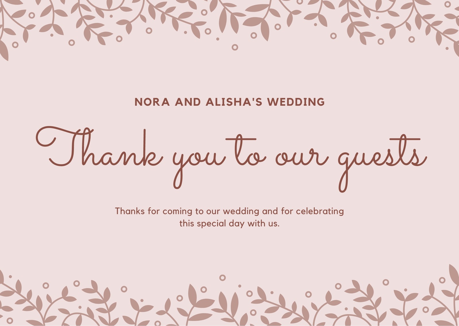 20+ Free custom printable wedding thank you card templates  Canva In Thank You Notes For Wedding Gifts Templates