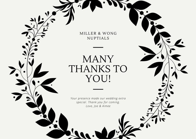 Floral Black And White Wedding Card Templates By Canva