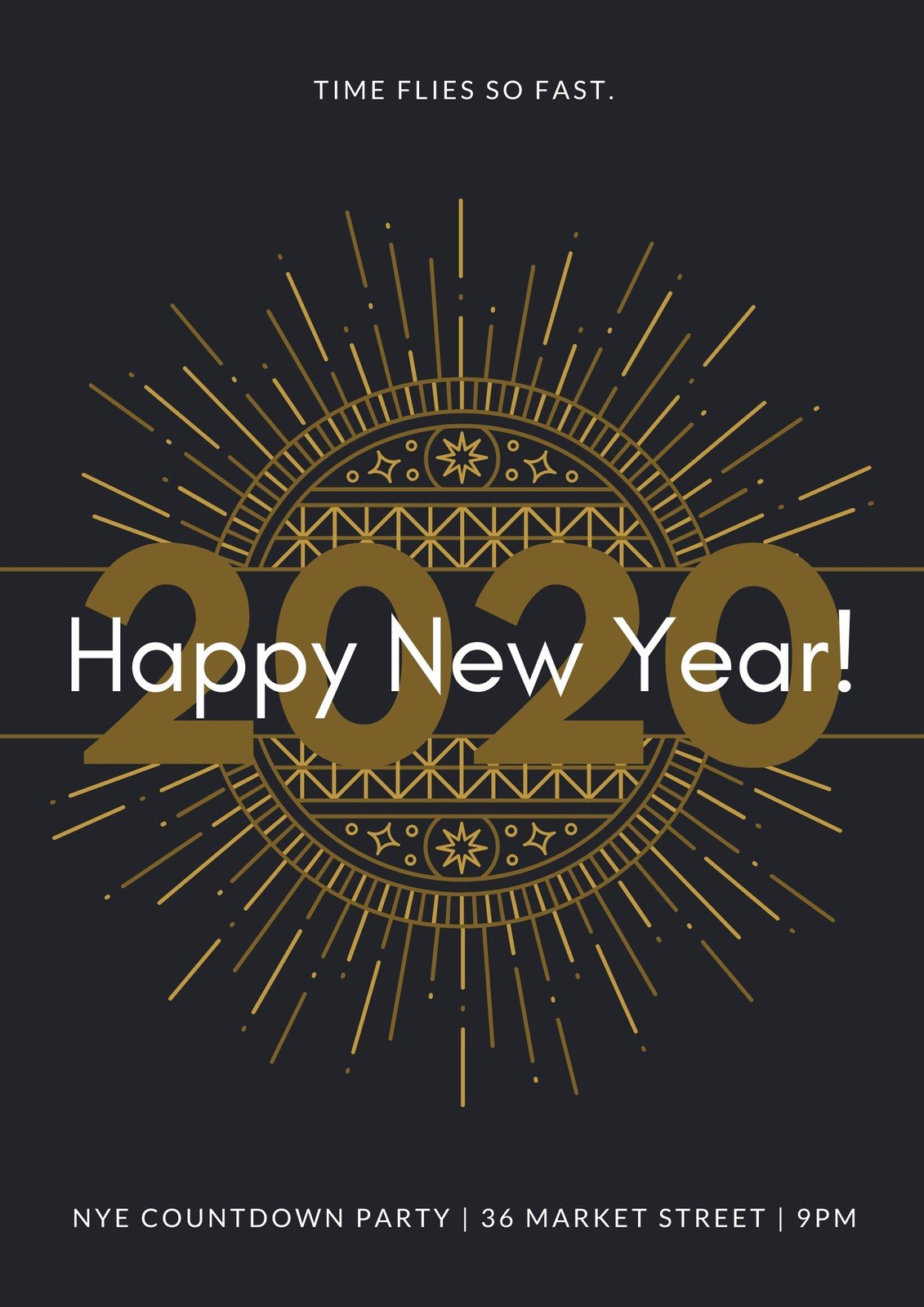 Intricate Lineart New Year Poster - Templates by Canva