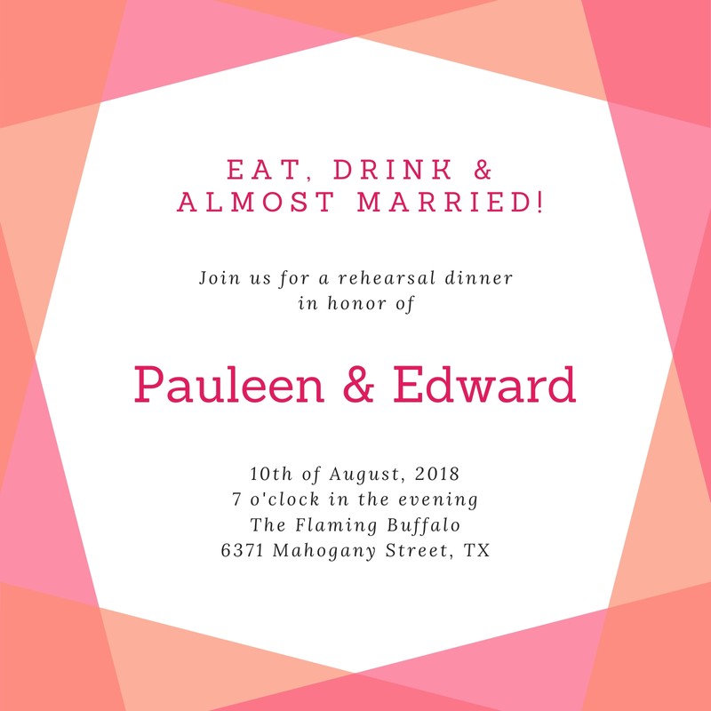 Free printable rehearsal dinner invitation templates | Canva