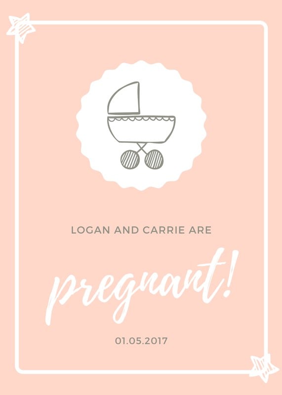 Free Custom Printable Pregnancy Announcement Templates Canva 
