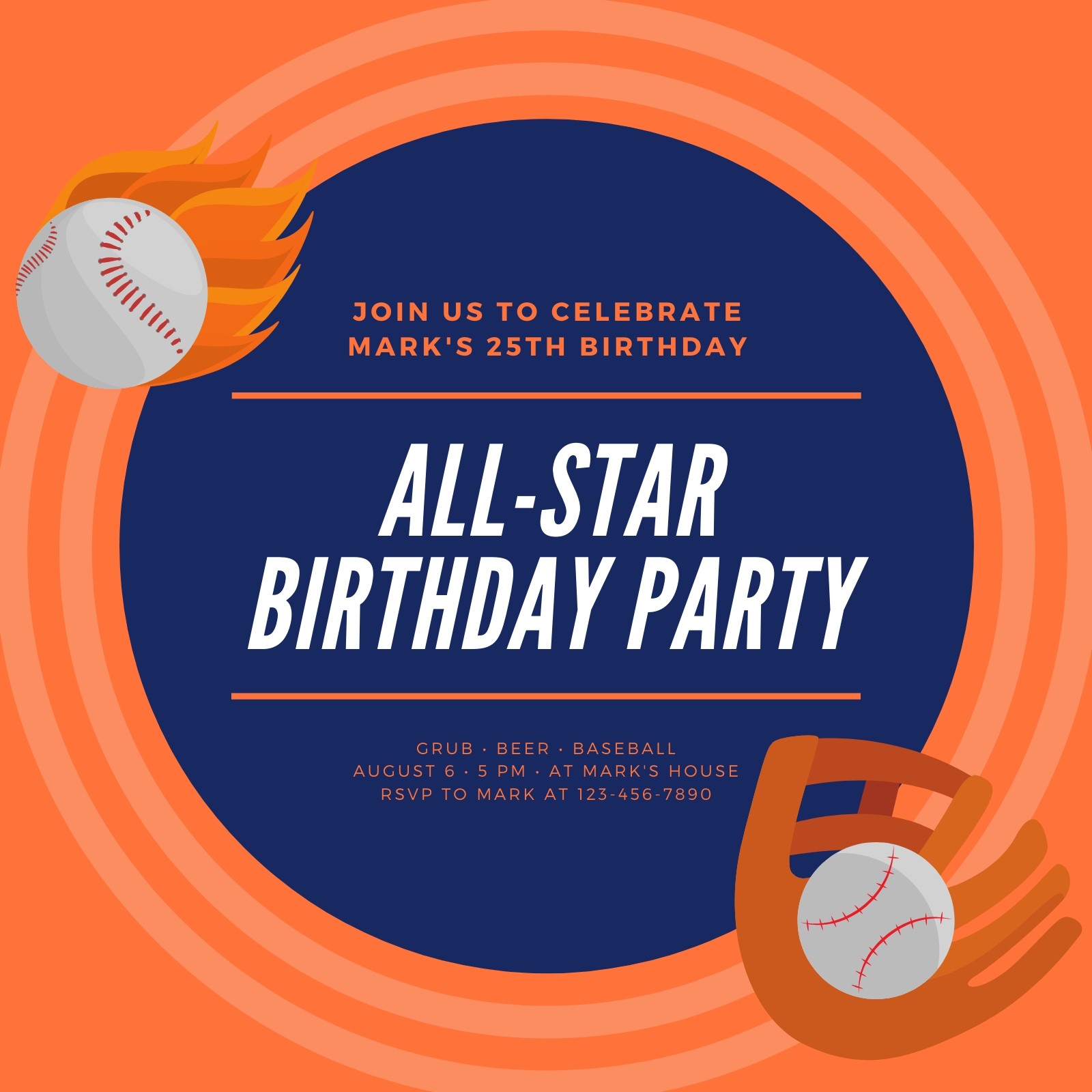 Atlanta Braves Ticket Style Sports Birthday Invitations Canv