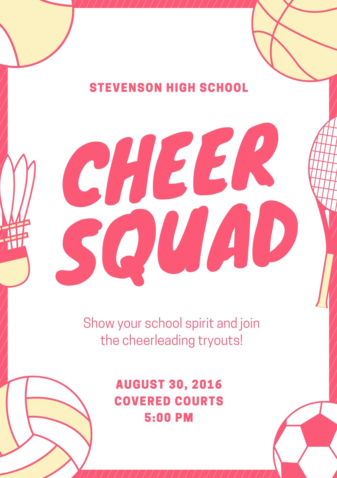 Free Custom Printable Cheerleading Poster Templates Canva