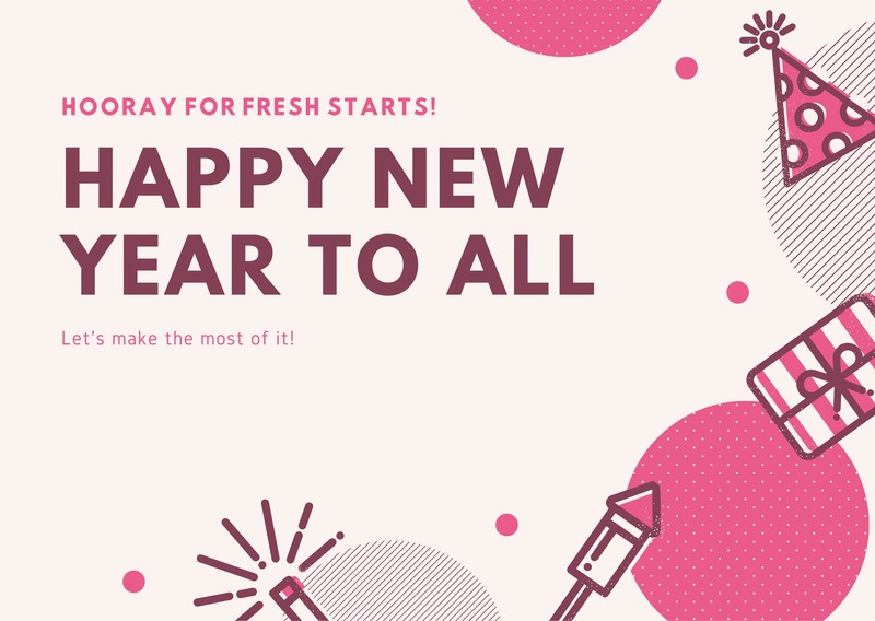 Free printable, customizable New Year card templates | Canva