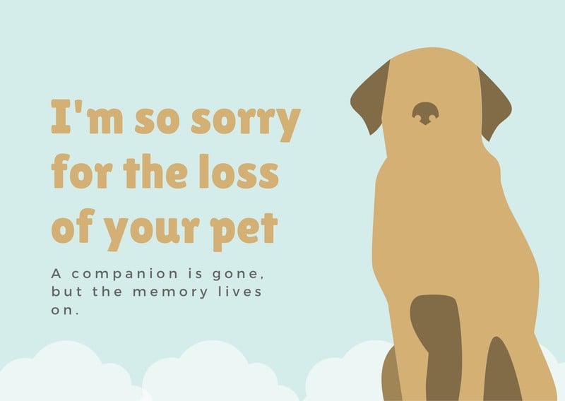 Free, printable, customizable pet sympathy card templates Canva