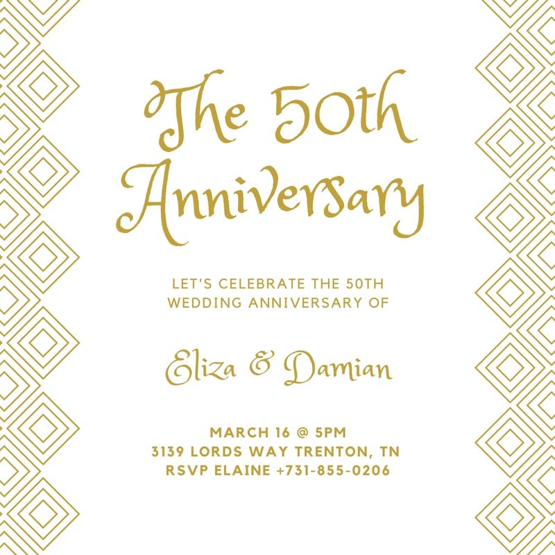 50Th Anniversary Invitations Templates