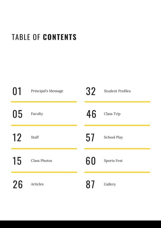 Free And Customizable Table Of Contents Templates Canva
