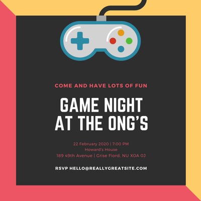 Free custom printable game night invitation templates | Canva