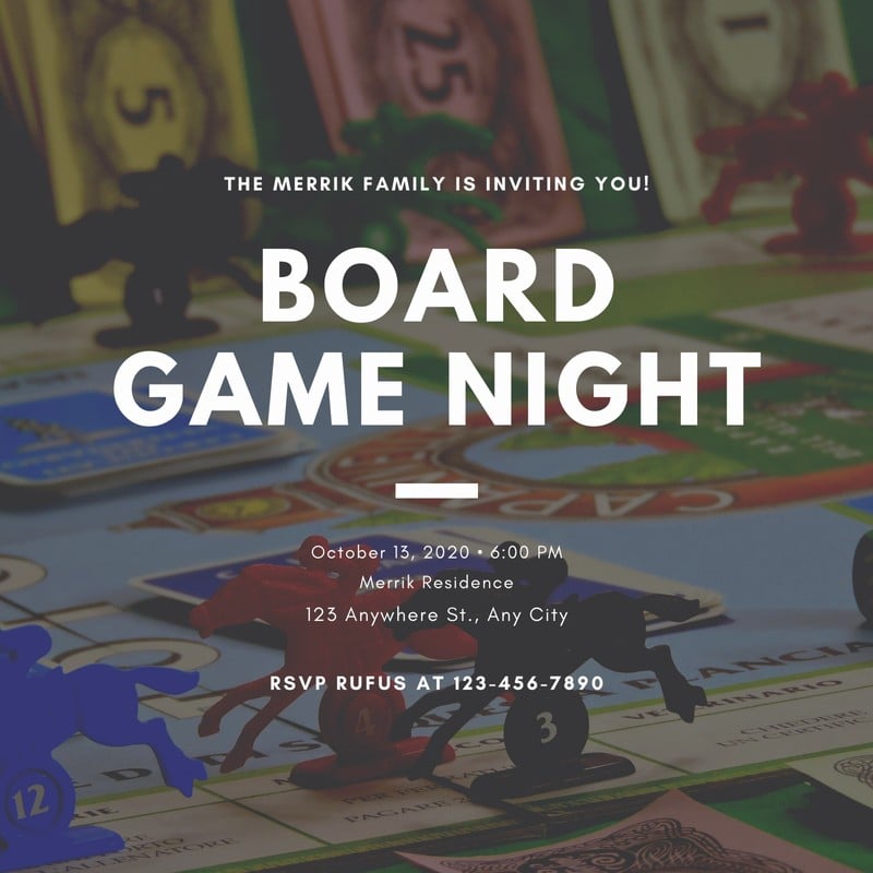 Game Night Invitation Family Game Night Casino Party 