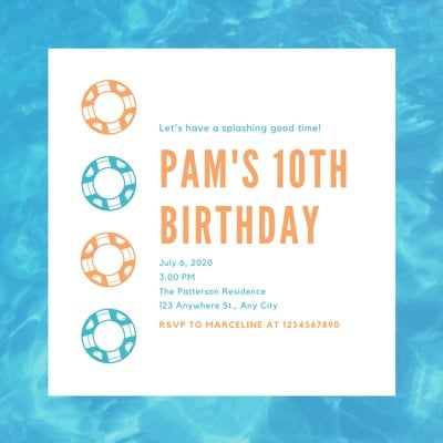 Pool Party Invitation Free Template from marketplace.canva.com