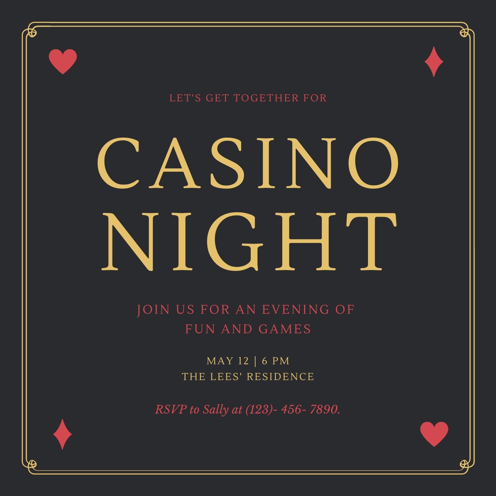 Casino Night Invitations