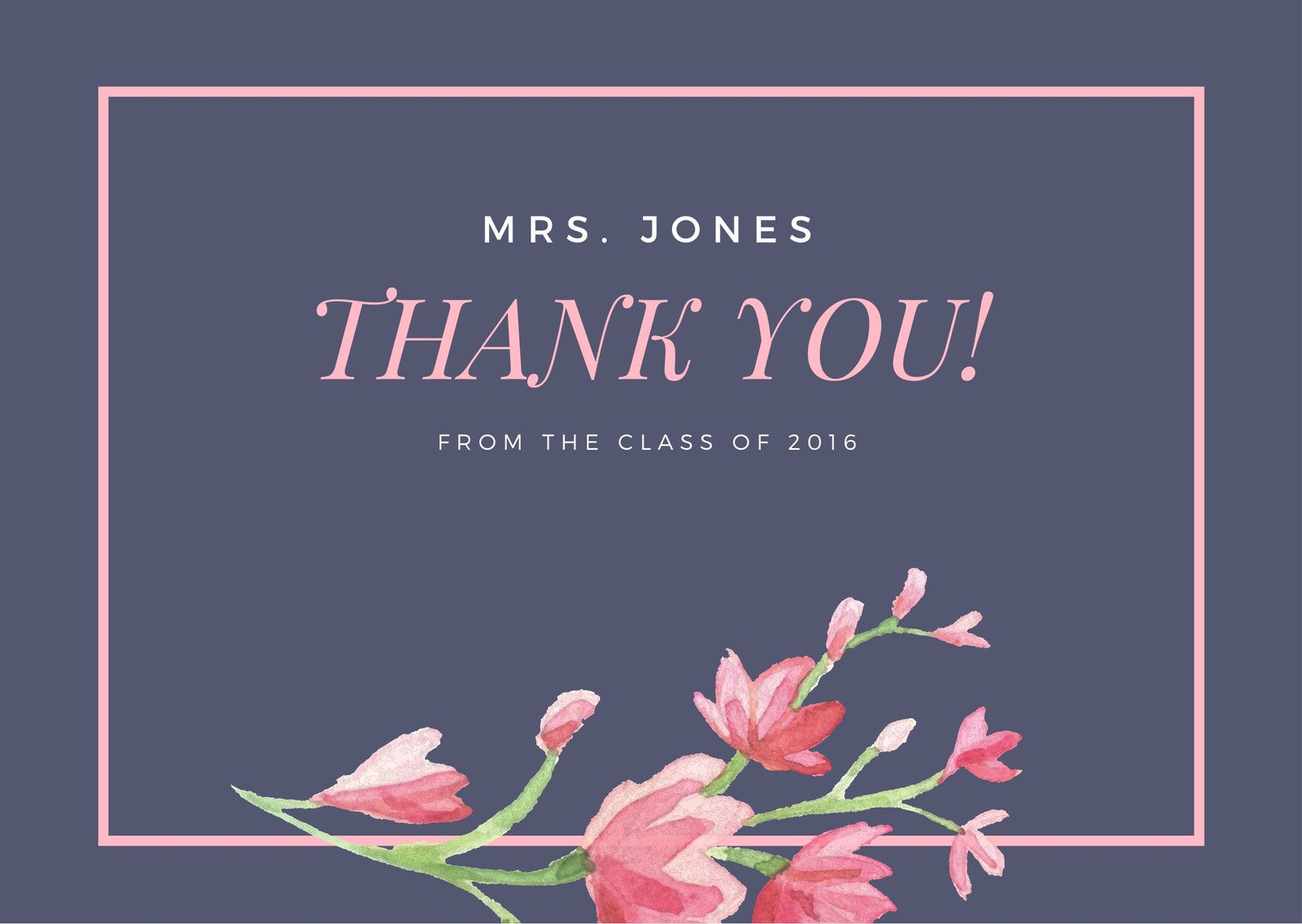 Free custom printable teacher thank you card templates Canva