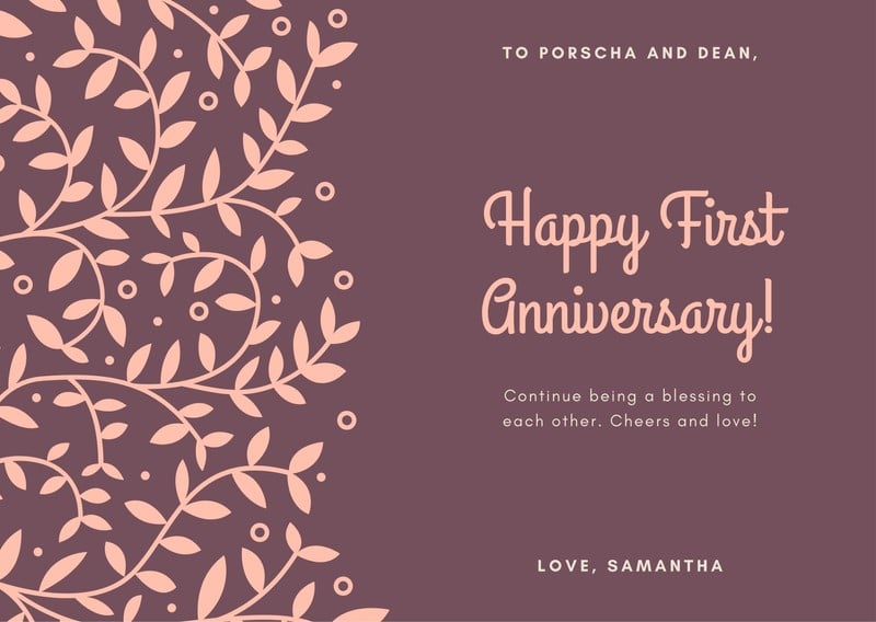 Free Printable Customizable Anniversary Card Templates Canva