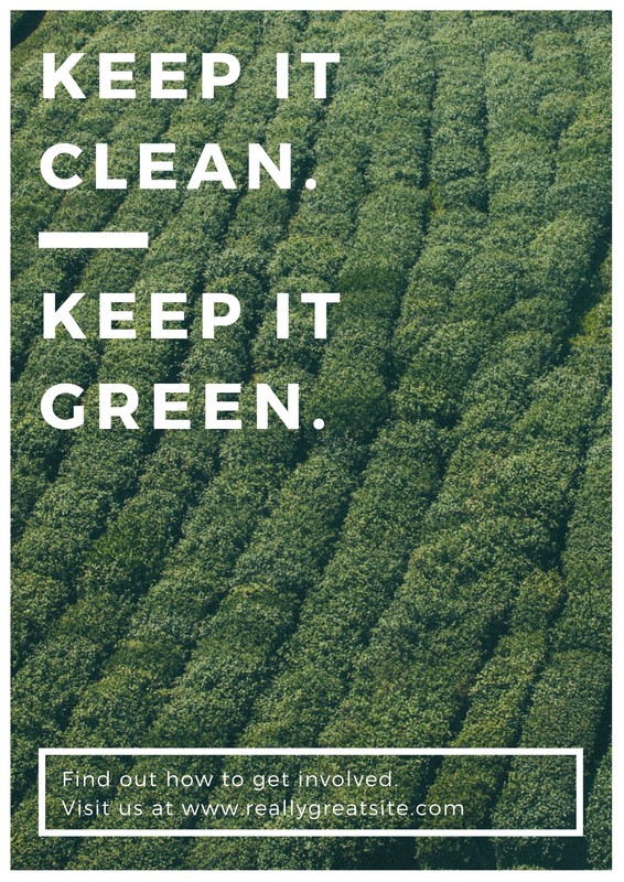 White and Green Photo Environmental Campaign Poster - Templates by Canva