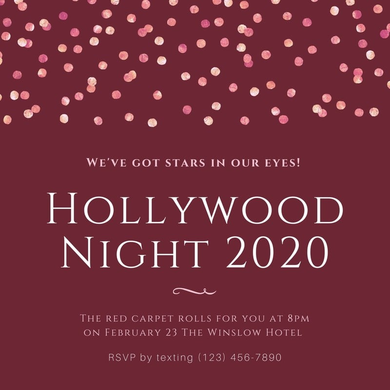 Free custom printable Hollywood invitation templates | Canva