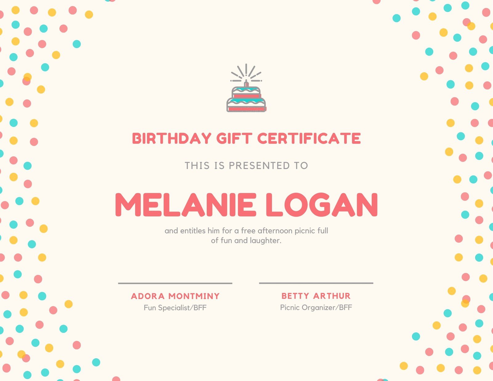 Free Printable Birthday Certificates Template