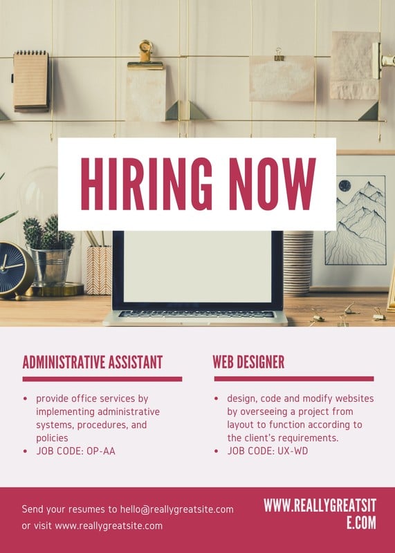 Maroon Office Hiring Job Vacancy Announcement Templates By