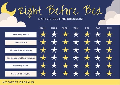 Bedtime Checklist Chart
