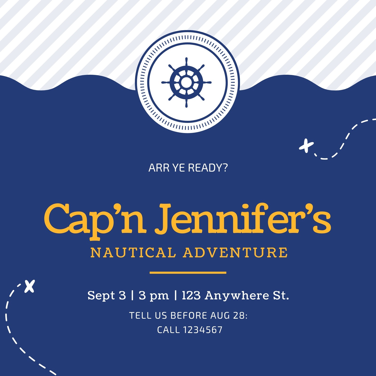 Free, printable custom nautical invitation templates | Canva