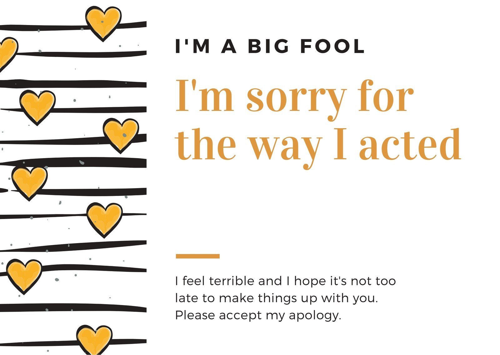 Free printable, customizable apology card templates  Canva For Sorry Card Template