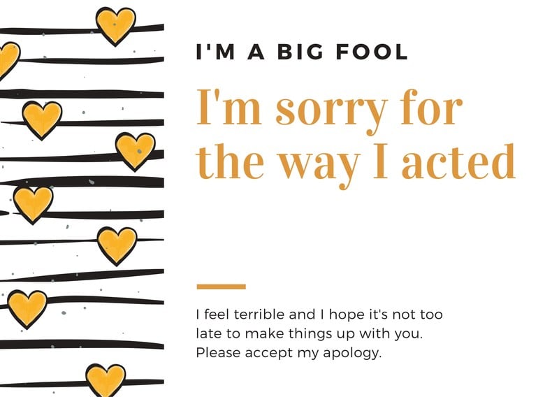 Sorry Card Template