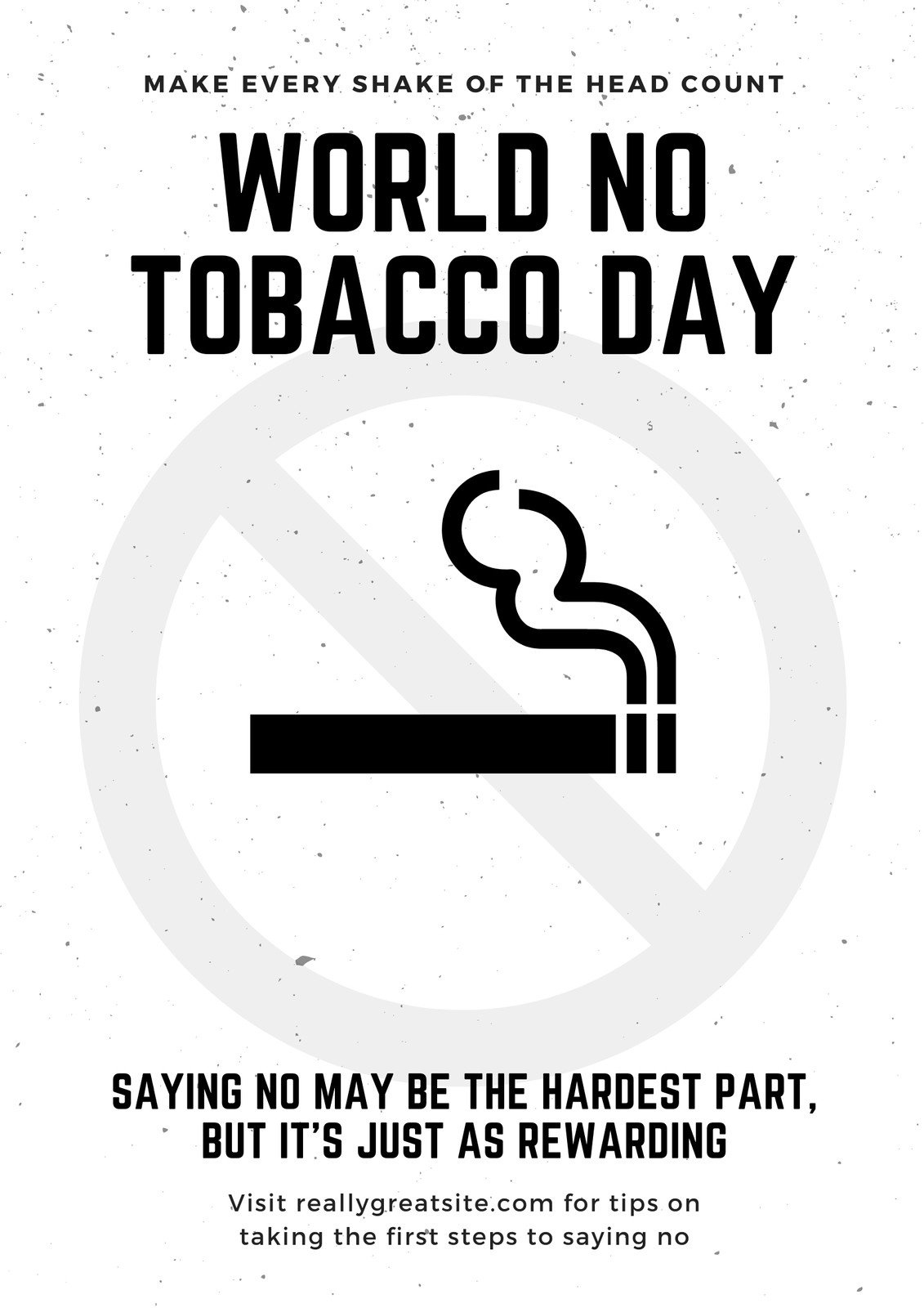 Free printable World No Tobacco Day poster templates Canva