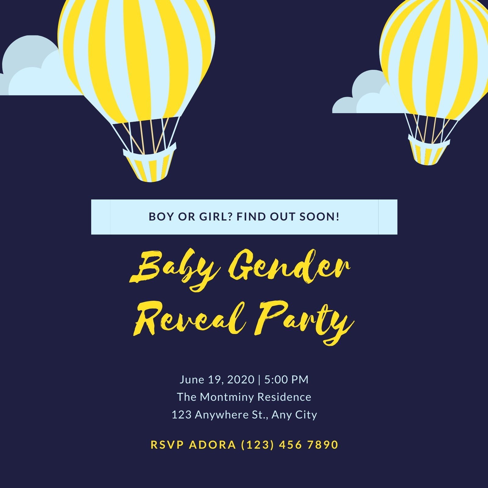 Free Custom Printable Gender Reveal Invitation Templates Canva 