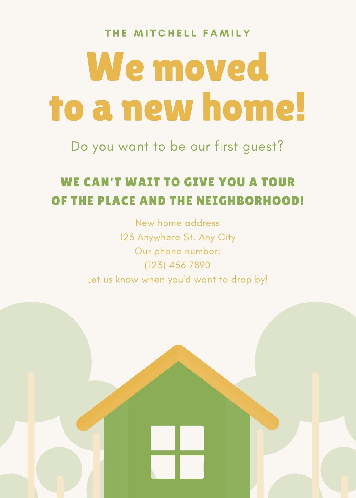 Free, custom printable moving announcement templates  Canva Intended For Free Moving House Cards Templates
