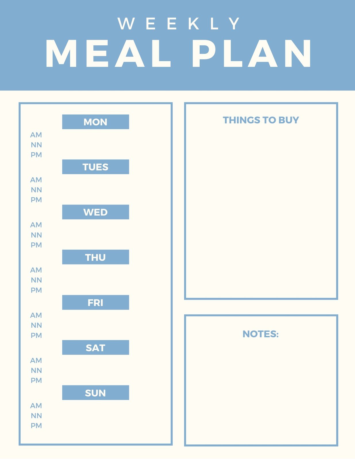 Printable Weekly Menu Planner • Crafting my Home
