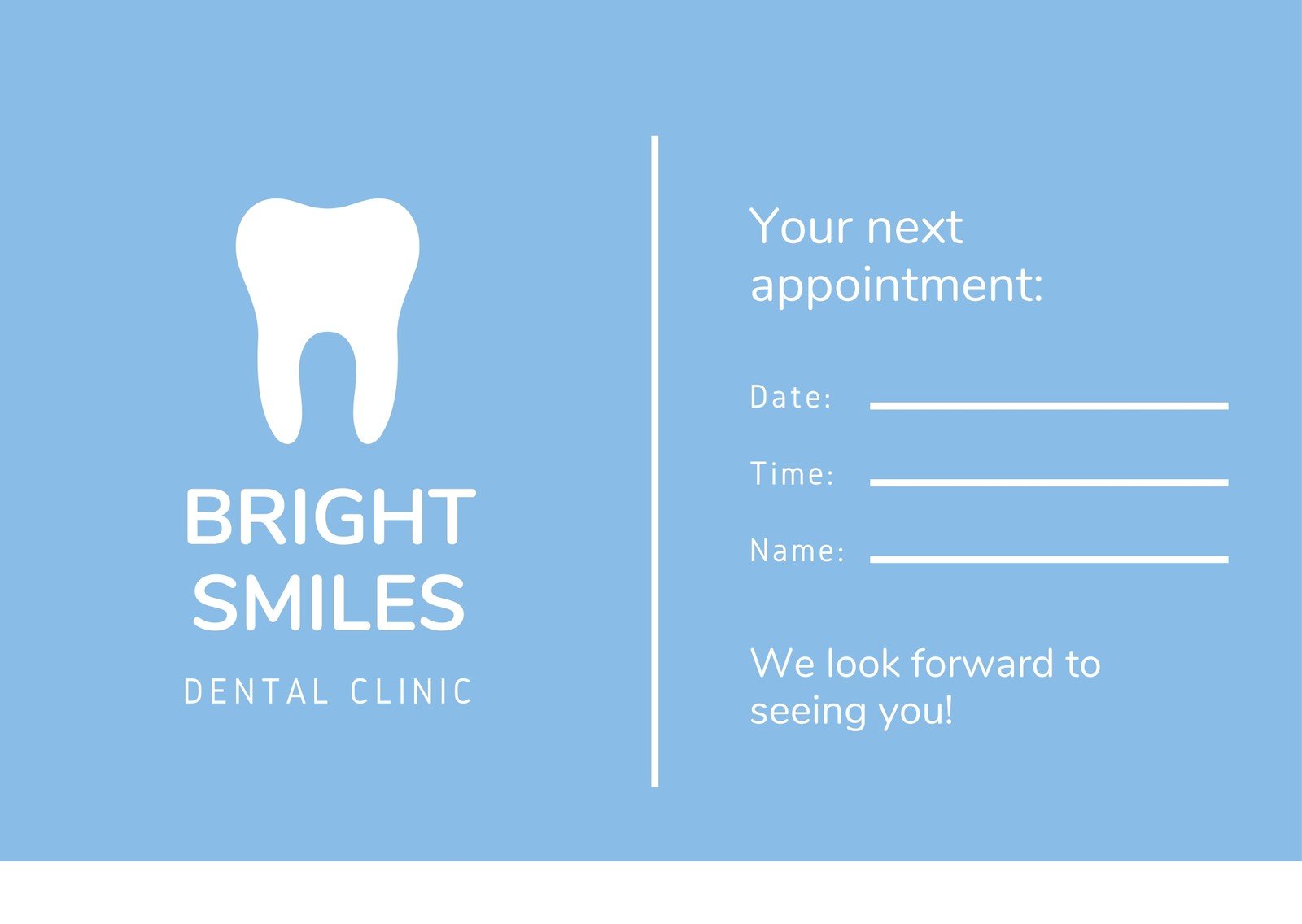 Free printable, customizable appointment card templates  Canva In Dentist Appointment Card Template