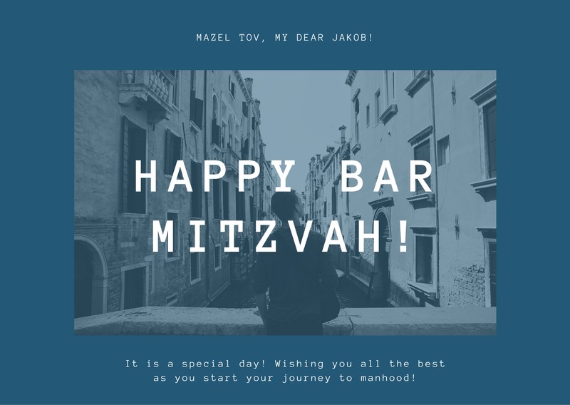 Free printable, customizable bar mitzvah card templates