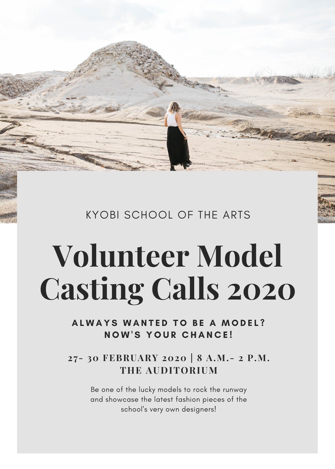 Grey Modeling Volunteer Flyer - Templates by Canva In Volunteer Flyer Template