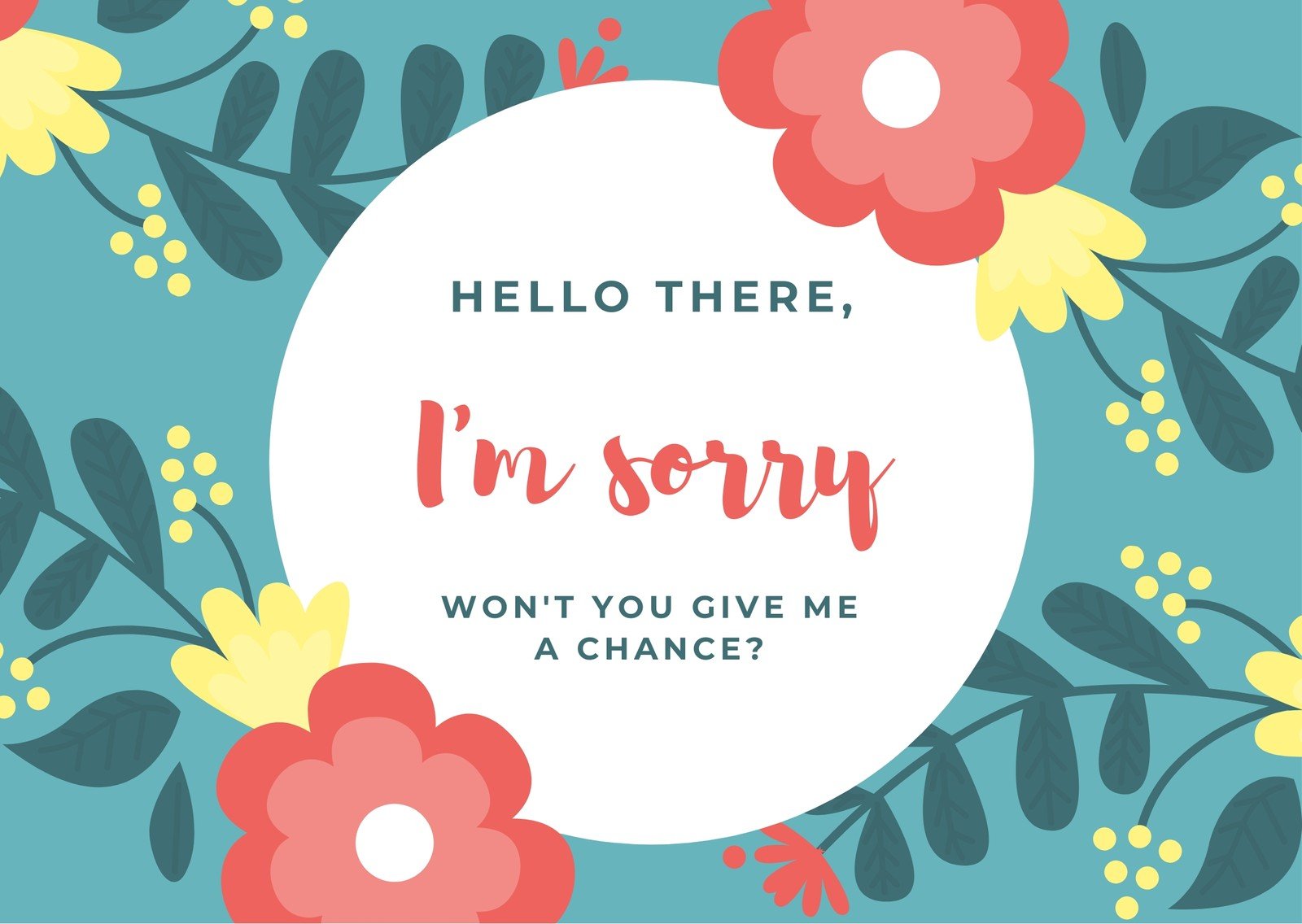 Free printable, customizable apology card templates  Canva Regarding Sorry Card Template