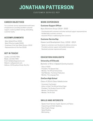 Navy Blue Simple Customer Service Resume - Templates by Canva