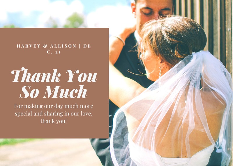 Thank You Country Wedding Card Templates By Canva