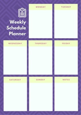 Weekly Schedule Chart