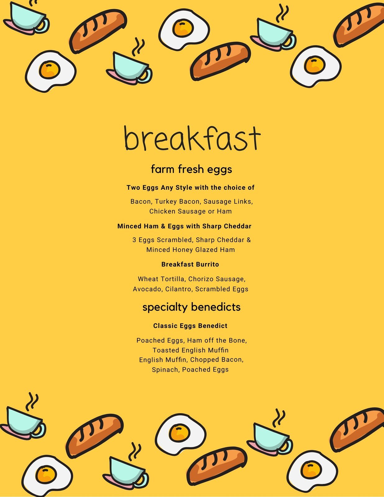 breakfast menu background