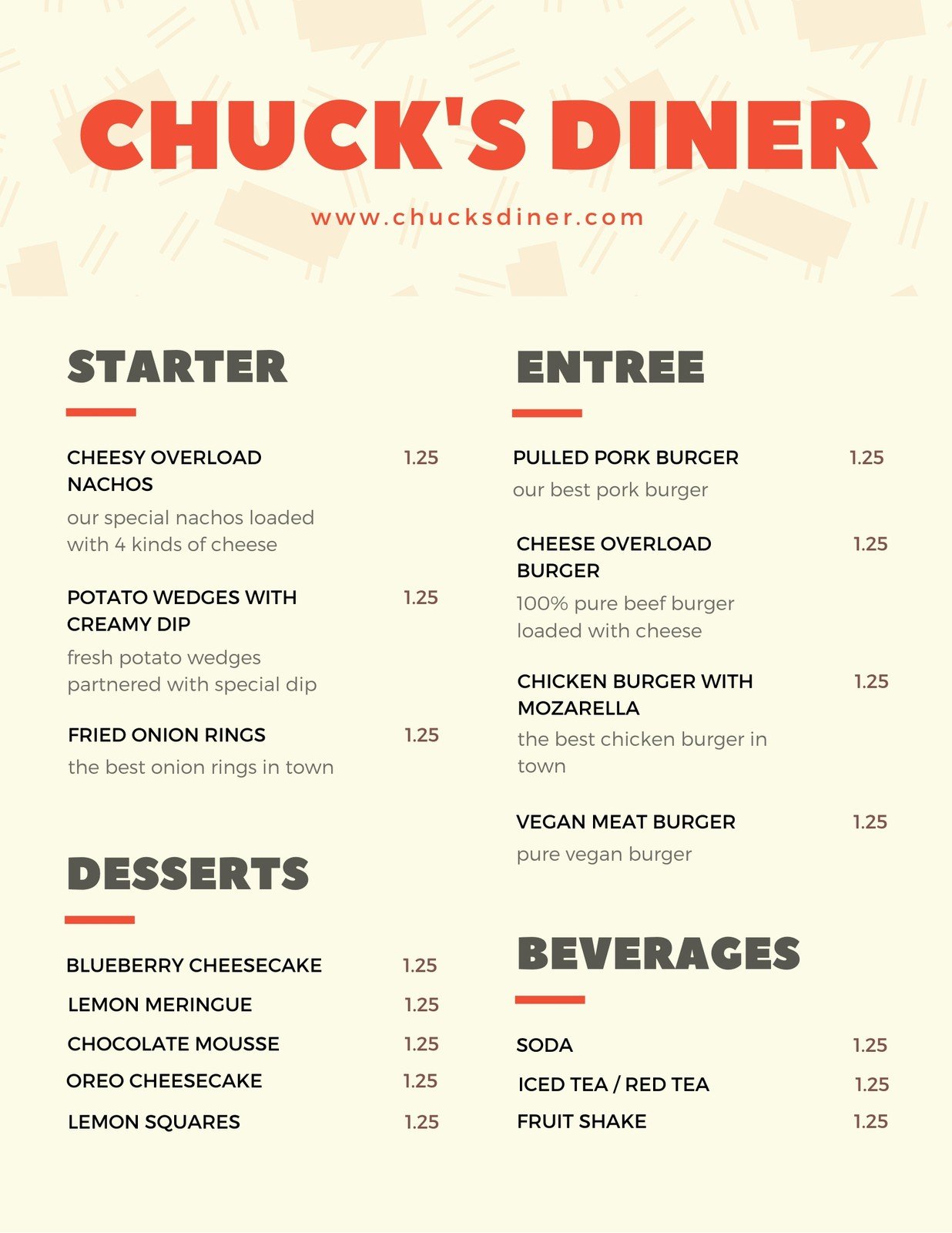 20+ Free printable and customizable diner menu templates  Canva Throughout Diner Menu Template