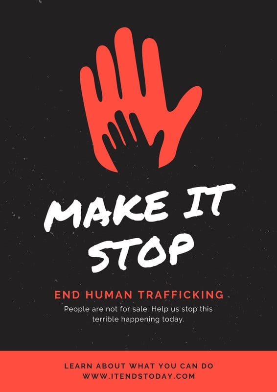 Free Custom Printable Human Trafficking Poster Templates Canva 4135