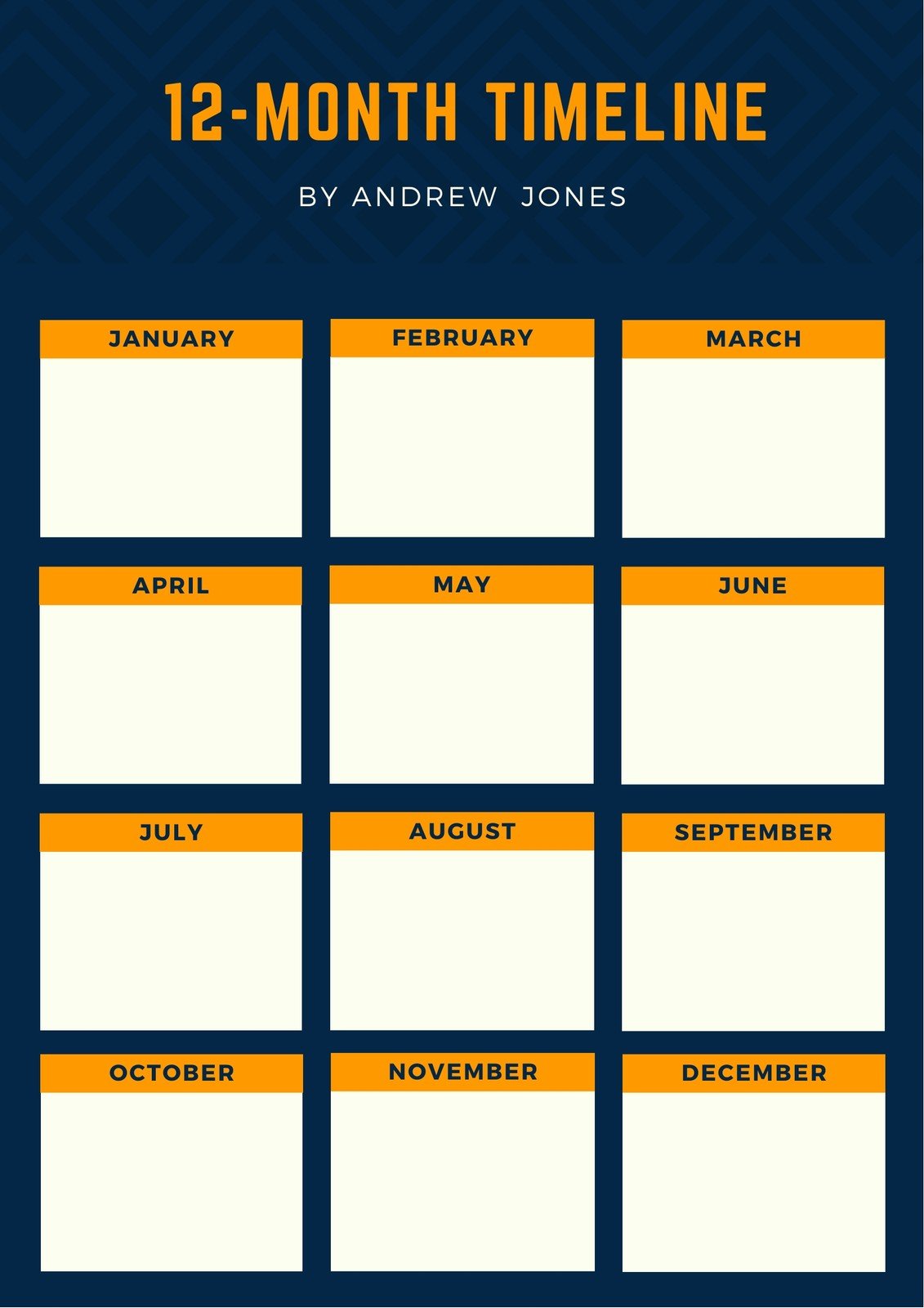 Navy Blue and Orange Project Schedule Planner Templates by Canva
