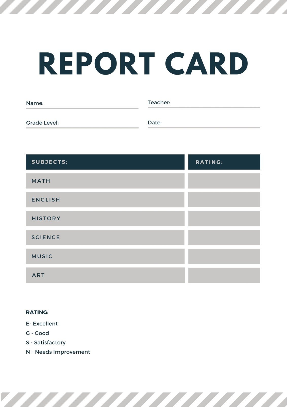 Customize 21+ Homeschool Report Cards Templates Online - Canva Regarding Report Card Template Middle School