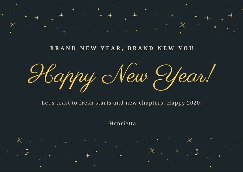 Free printable, customizable New Year card templates Canva