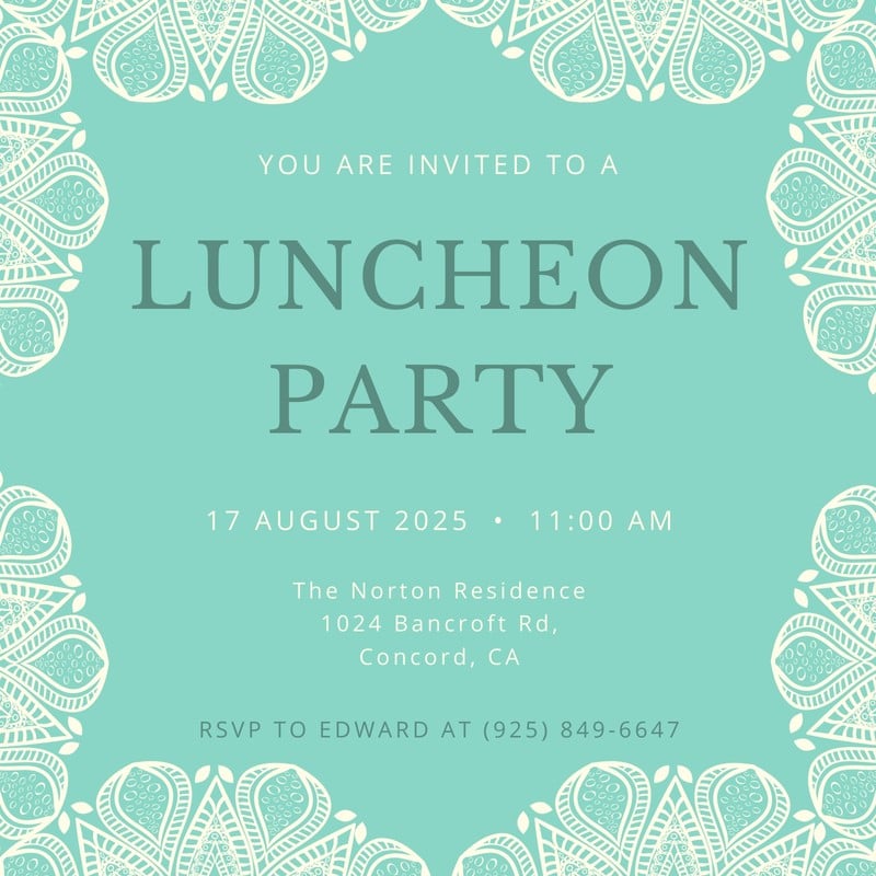 Free Custom Printable Luncheon Invitation Templates Canva