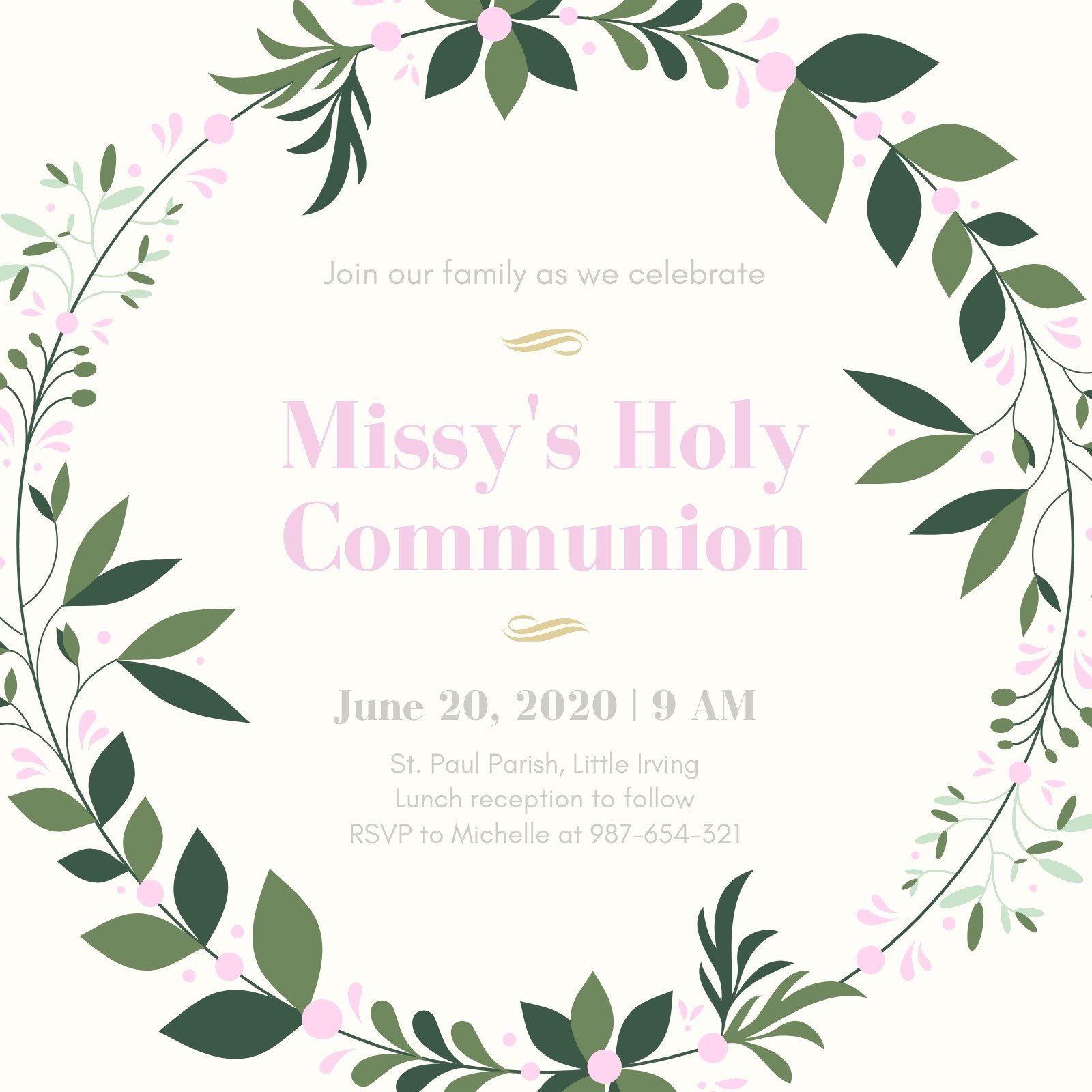 First Communion Invitations Free Printable